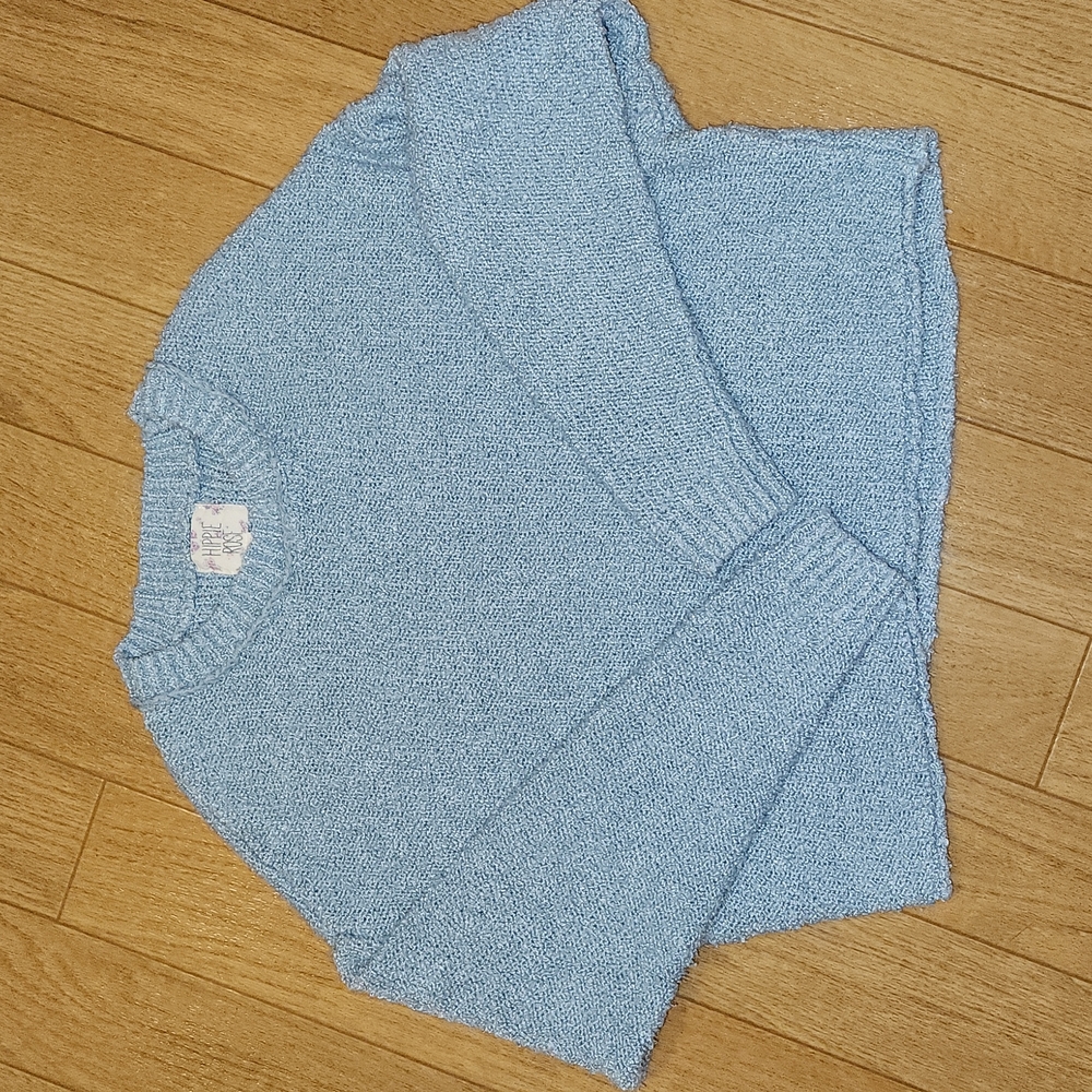 Womens hippie rose teal sweater